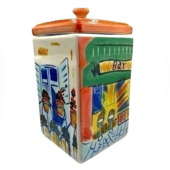 Boston Warehouse Trading Corp. Vintage Colorful Ceramic Bistro Kitchen Canister - Picture 16 of 16